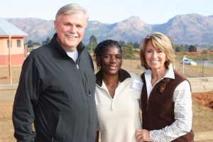 Rachel with 2 of her mentors, Jerry & Karen Holte, at the Global Leadership Academy in Swaziland